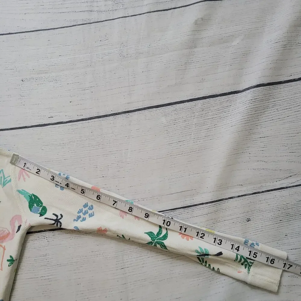 Hanna Andersson Size 6/7‎ Bird Print Long Sleeve Pajama Top Palm Tree Cute